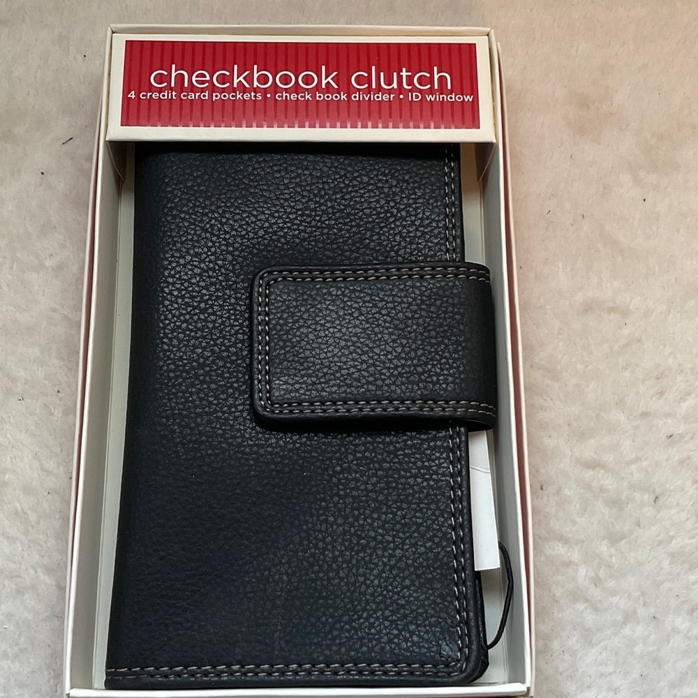 Target Black Textured Checkbook Clutch